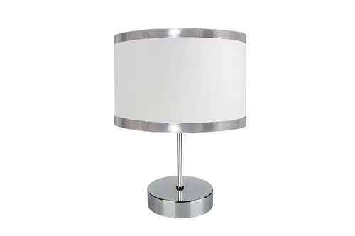 Evlight Silindir Metal Abajur, Krom Beyaz