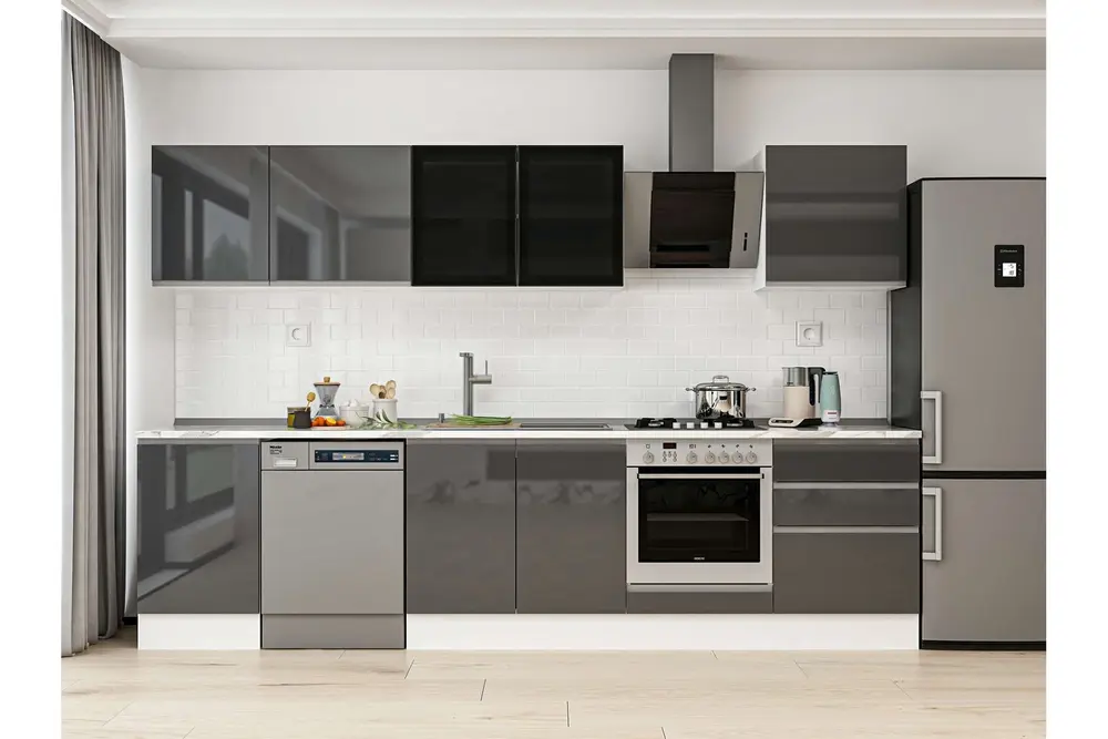 Alvinka 320X210 Cm Mutfak Dolabı, M E90S50S60 3 Antrasit Suntalam