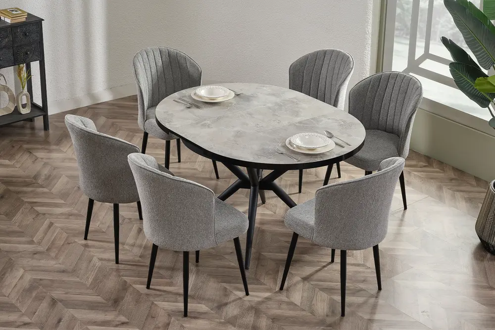 Flexı Rampla Masa Takımı, 6 Rubi Sandalye
