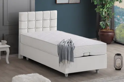 Tavira Baza Başlık Ve Yatak Seti, Beyaz 150X200