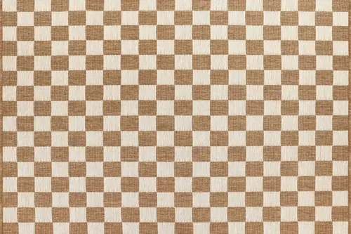 Pera Halı Kahve Ve Beyaz Dama Desenli Sisal Tarzı Halı Fm04W 60X90 Cm