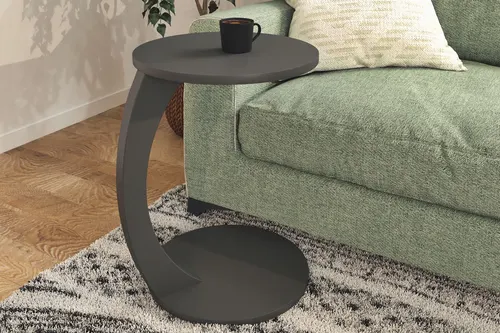 Cleo Tekerlekli C Sehpa Tekerlekli Yan Sehpa, Antrasit