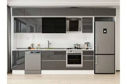 Alvinka 375X240 Cm Mutfak Dolabı, Mb E90S45S40 3 Antrasit Suntalam