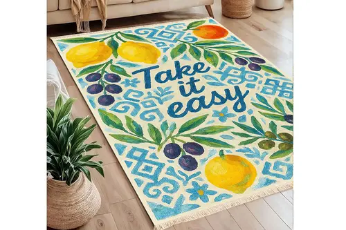 Take İt Easy Baskılı Dokuma Taban Halı, 259 Yng, 80X150 Cm