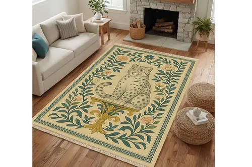 Antik Leopar Vintage Dokuma Taban Halı, 373 Yng, 60X120 Cm