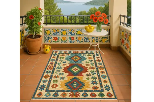 Bozkır Desenli Halı, Dokuma Taban Halı, 340 Yng, 60X120 Cm