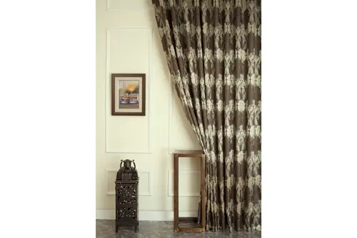 Damask Orta Sık Pile Fon Perde, Antrasit Gold, 60X260