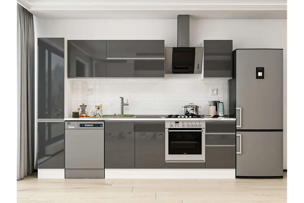 Alvinka 285X210 Cm Mutfak Dolabı, Mb E80B40S45 2 Antrasit Suntalam