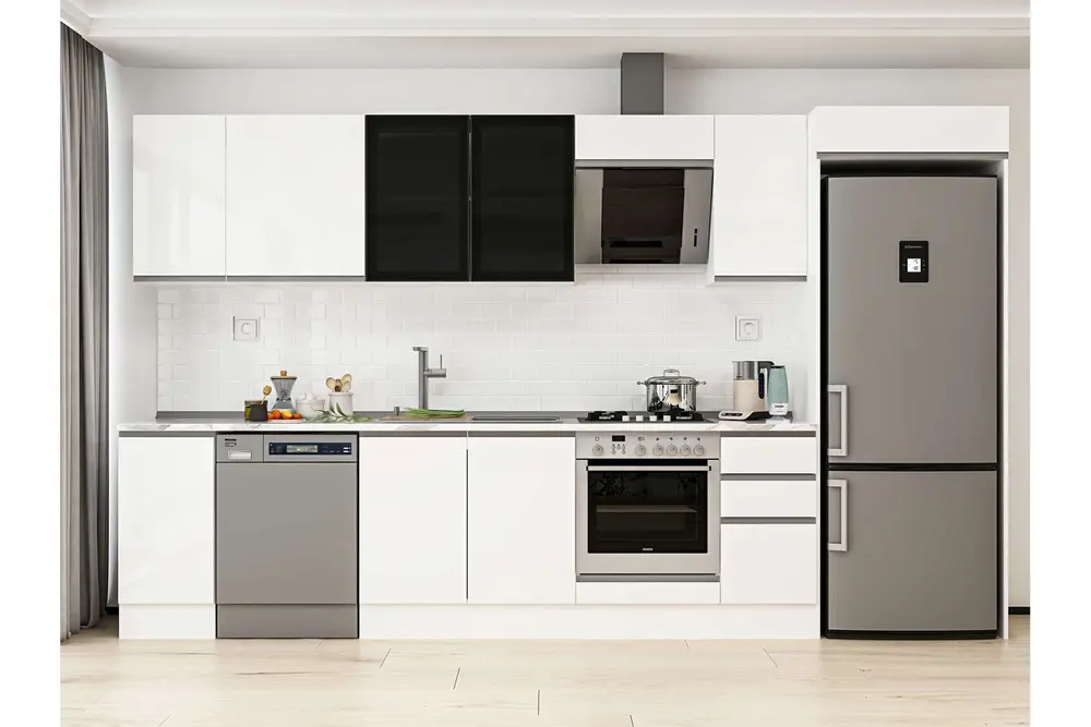 Alvinka 360X222 Cm Mutfak Dolabı, Mb E80S40S40 3 Beyaz Suntalam