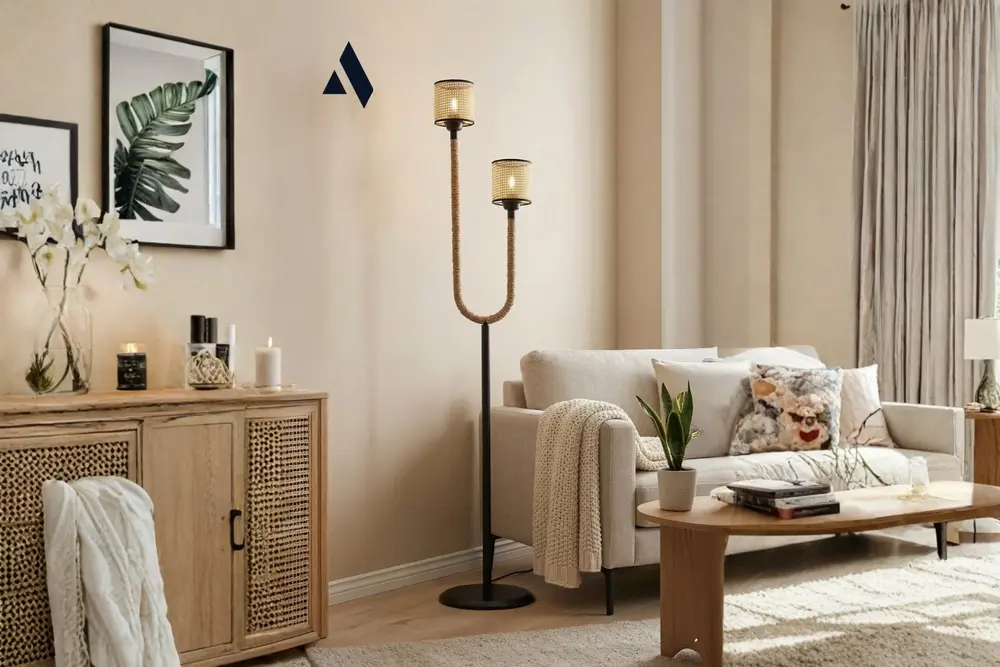 Palmera Dekoratif İkili Lambader