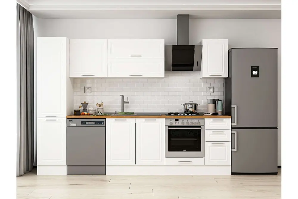 Alvinka 295X210 Cm Klasik Mebran Mutfak Dolabı, Mb E90B45S40 2 Mebran Beyaz Suntalam