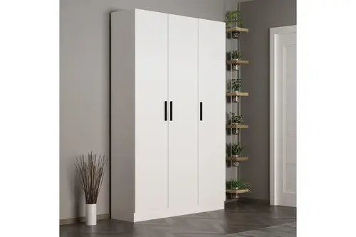 Kale 210 Cm 3 Kapaklı 1B Raf Portmanto, Beyaz