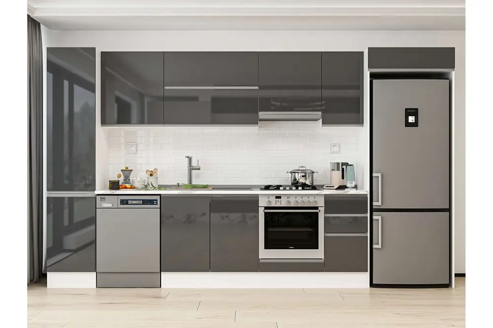 Alvinka 375X222 Cm Mutfak Dolabı, Mbb E90B45S40 1 Antrasit Suntalam