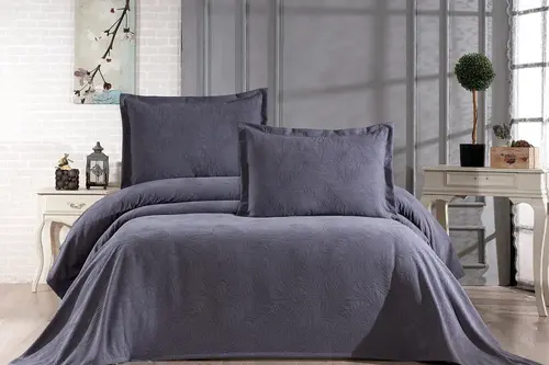Çapa Home Fiore Yatak Örtüsü, Çift Kişilik, Antrasit