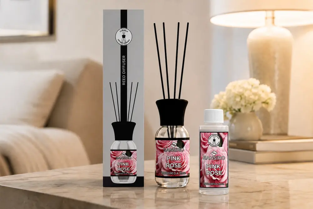 Pink Rose Çubuklu Ortam Kokusu 100 Ml + Yedek