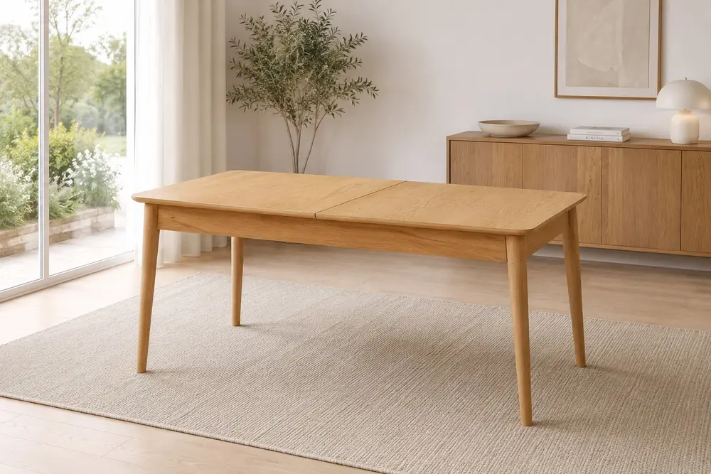 Retro Açılır Mutfak Masası, 110 Cm, Meşe