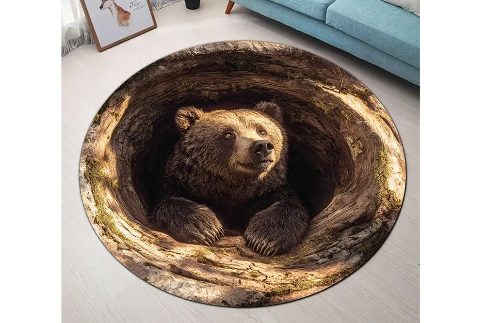 Ayı İni Dokuma Taban Halı, 554 Yng, 80X80 Cm