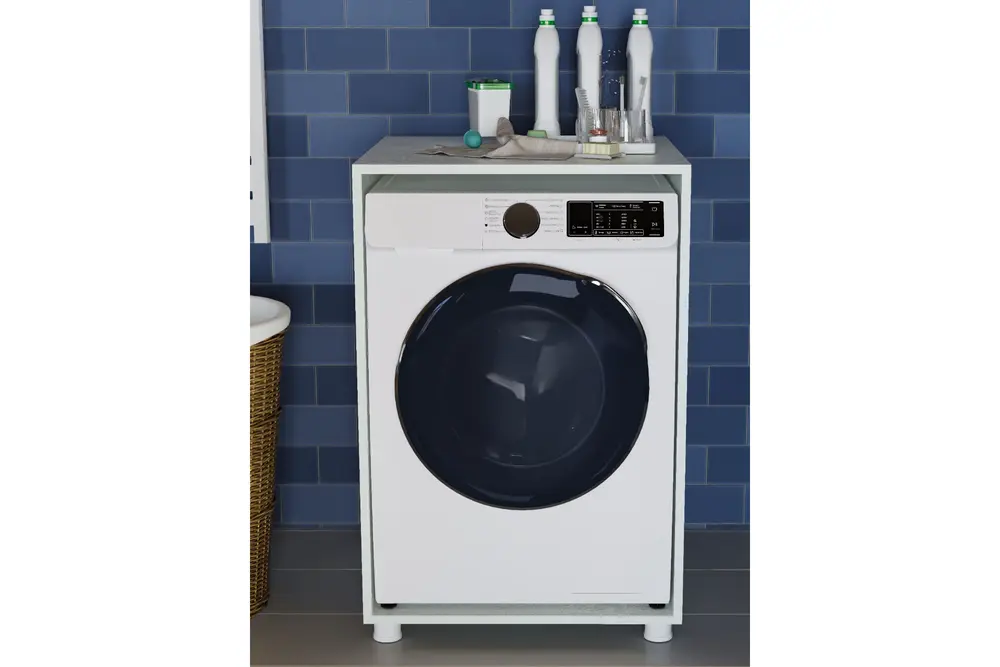 Crown Çamaşır Makine Dolabı, Beyaz Afm120