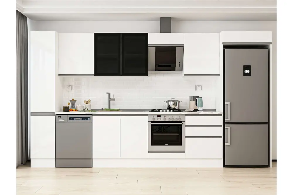 Alvinka 380X222 Cm Mutfak Dolabı, Mbb E80B40S60 3 Beyaz Suntalam