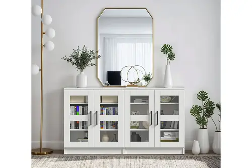 Dekorex Kns204C Beyaz 4 Cam Kapaklı Konsol
