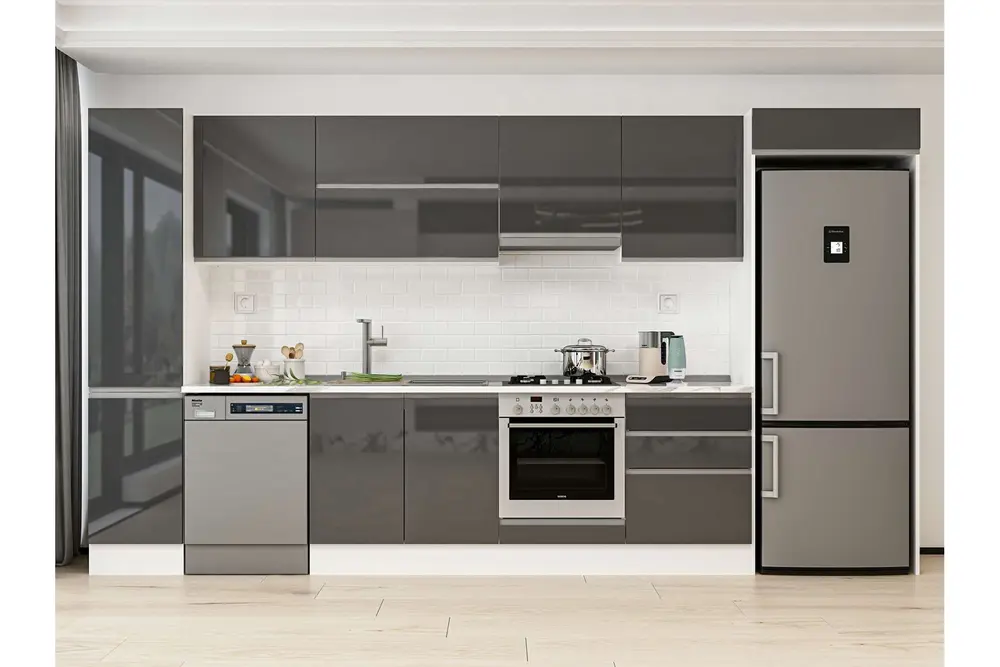 Alvinka 395X222 Cm Mutfak Dolabı, Mbb E90B45S60 1 Antrasit Suntalam