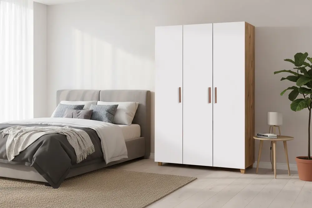 Leva Gardırop, Atlantik Beyaz, 3 Kapaklı