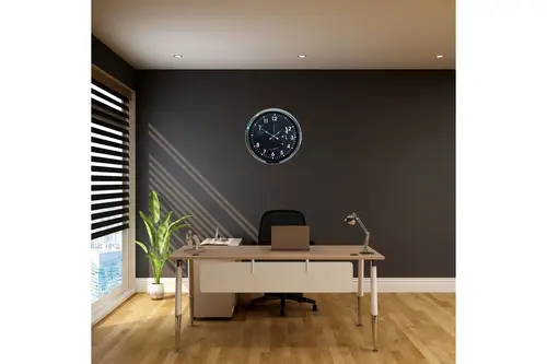 Silver Prestige Atatürk Metal Krom Duvar Saati 40 Cm
