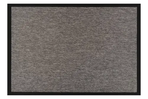 Kolay Temizlenen Yıkanabilir Bordürlü Sisal Halı, 80X150, Gri